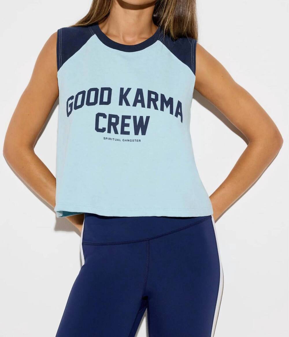NEW SPIRITUAL GANGSTER good karma rally tank in pacific blue